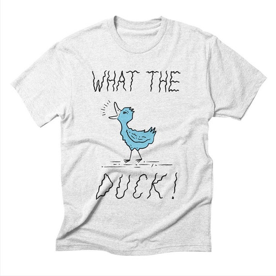 WHAT THE DUCK! - Triblend Men's / Women's - Heather White - T-shirt / Tee - iOTA iLLUSTRATiON