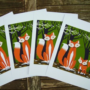 iOTA iLLUSTRATION Two Fine Foxes children's room decor animal art poster print image 2