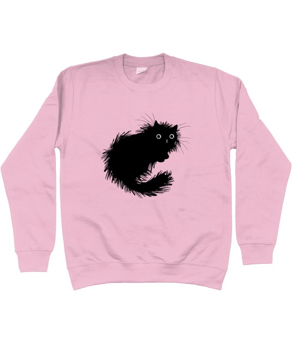 MOGGY (No.2) sweatshirt, black cat, kitten design, various colours by Oliver Lake