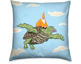Igor and the Tahiti Turtle, children's decorative cushion cover,  throw pillow cover, including insert, by Oliver Lake