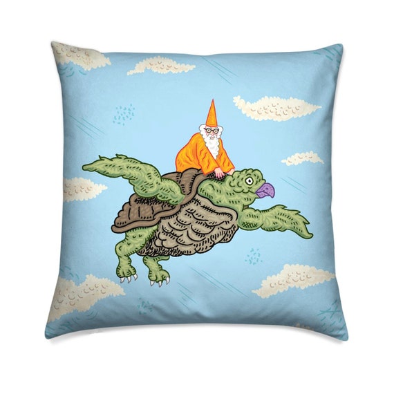 Igor and the Tahiti Turtle, children's decorative cushion cover, throw pillow cover, including insert, by Oliver Lake