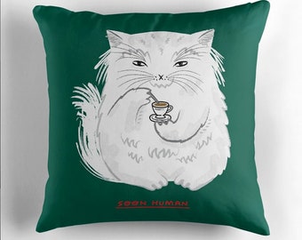 Soon Human - throw pillow cover / cushion cover  by Oliver Lake