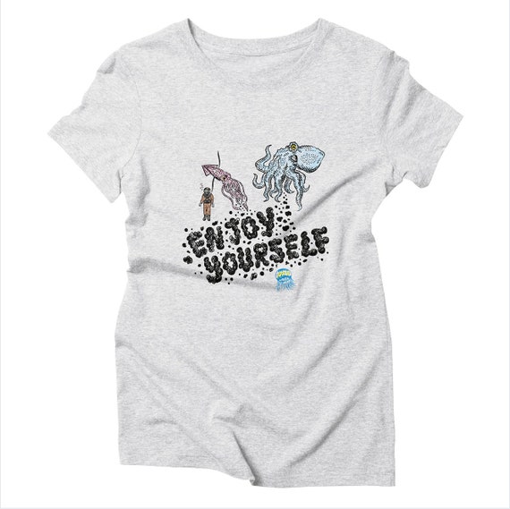 Enjoy Yourself - Women's Triblend Heather White T-shirt / Tee - Women's Apparel by Oliver Lake - iOTA iLLUSTRATiON