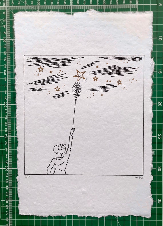The Star Tickler, original drawing, children's art, 1 of 10 by Oliver Lake