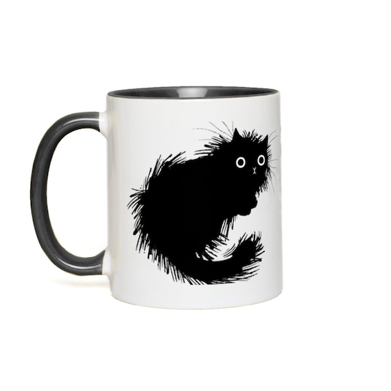 Moggy (No.2) Black Cat Accent Mug By Oliver Lake