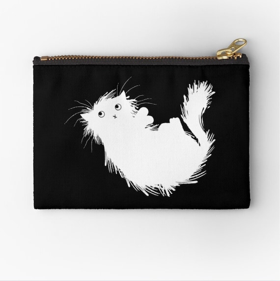 Moggy (No.3) - kitten zip pouch pencil case - make up bag - coin purse 6" x 4" / 9.5" x 6" / 12.4" x 8.5" Oliver Lake iOTA iLLUSTRATiON