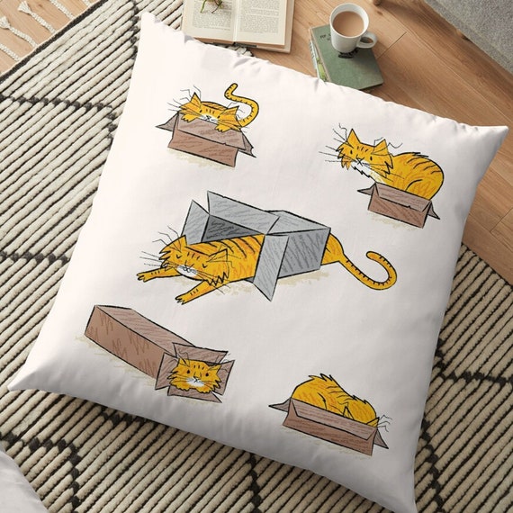 Marmalade - Cat Floor Pillow Cover - 35.5 inch x 35.5 inch by Oliver Lake / iOTA iLLUSTRATION