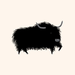 THE YAK, illustrated Cushion Cover, Throw Pillow 16 x 16 by Oliver Lake image 2