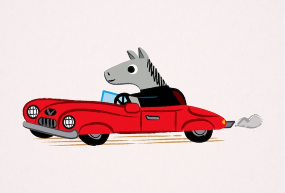 Horse Power - Animal Art Poster Print by Oliver Lake - iOTA iLLUSTRATiON