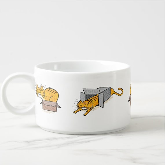 Marmalade the Cat - Soup Bowl / Cereal Bowl / Food bowl / Chili Bowl - animal design by Oliver Lake iOTA iLLUSTRATiON