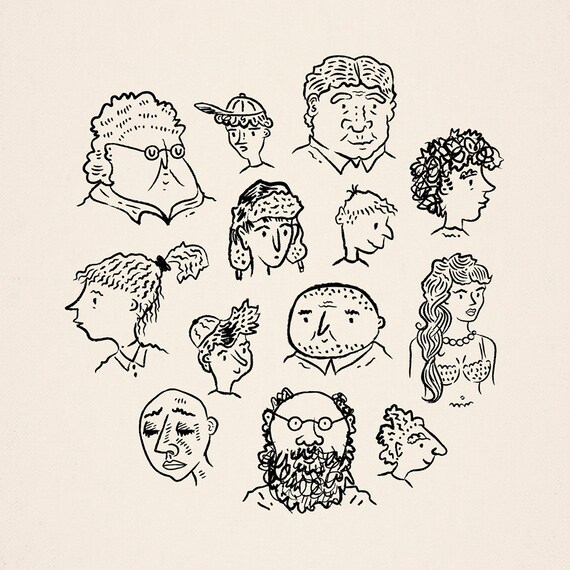 People - art poster print by Oliver Lake - iOTA iLLUSTRATiON