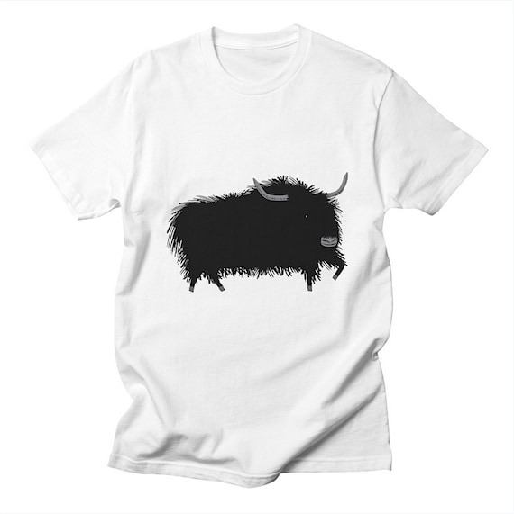 THE YAK - Men's - Black and White - T-shirt / Tee - iOTA iLLUSTRATiON