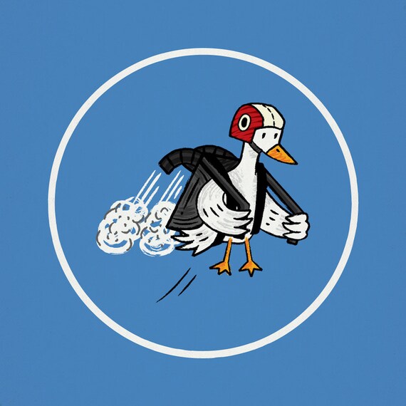 Jet Duck - art poster print by Oliver Lake - iOTA iLLUSTRATiON