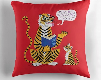 Tiger Tales - throw pillow cover / cushion cover including insert by Oliver Lake - iOTA iLLUSTRATiON