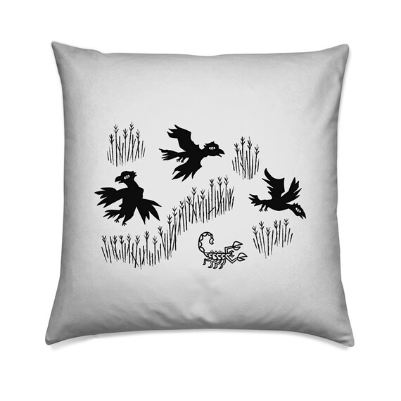 Crow, Crow, Scorpion, Crow - cushion cover, throw pillow cover, animal design, including insert by Oliver Lake