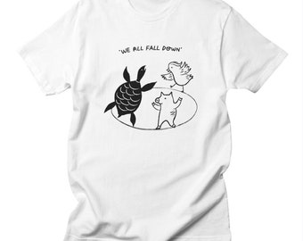 We All Fall Down - Men's - Black and White - T-shirt / Tee - iOTA iLLUSTRATiON