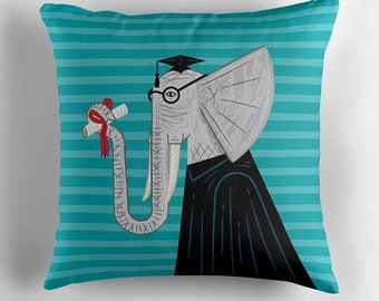 Intelligent Elephant - cushion cover / throw pillow cover nursery room decor by Oliver Lake