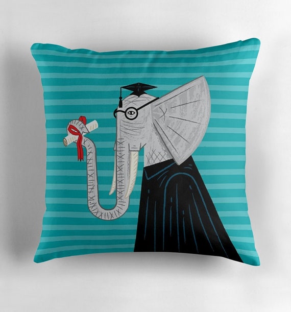 Intelligent Elephant - cushion cover / throw pillow cover including insert by Oliver Lake iOTA iLLUSTRATiON