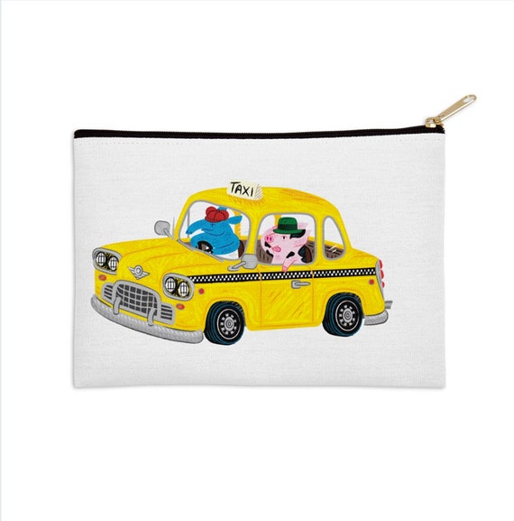 Taxi Ride - zip pouch - pencil case - 8.5" x 6" / 12.5" x 8.5"