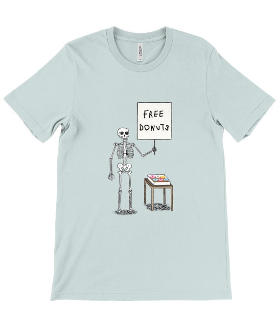 Donuts and Death, Bella Canvas, Unisex Crew Neck T-Shirt, Heather Dusty Blue