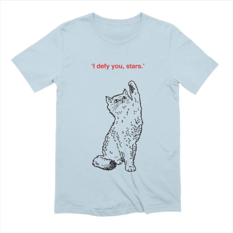 Shakespearean Cats No.2 T-shirt, cats, Bella Canvas, Shakespeare, comedy tee by Oliver Lake light blue