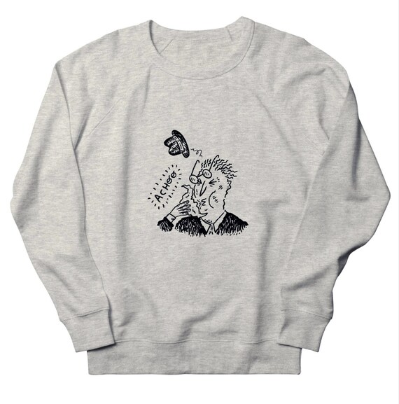 ACHOO! - Men's / Women's - Sweatshirt - Heather Oatmeal / Pink / Heather Green by Oliver Lake - iOTA iLLUSTRATiON