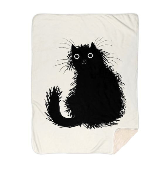 Moggy - children's sherpa blanket - nursery decor - 60" x 80" by Oliver Lake iOTA iLLUSTRATiON