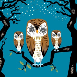 Three Lazy Owls, Throw Pillow, Cushion Cover 16 x 16 by Oliver Lake image 2