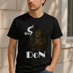 The Don Gorilla Graphic Tee: Funny Mafia Boss Shirt