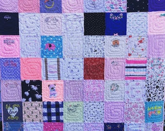 Memory Quilt with baby clothes, keepsake, memorial, onsies, custom, handmade