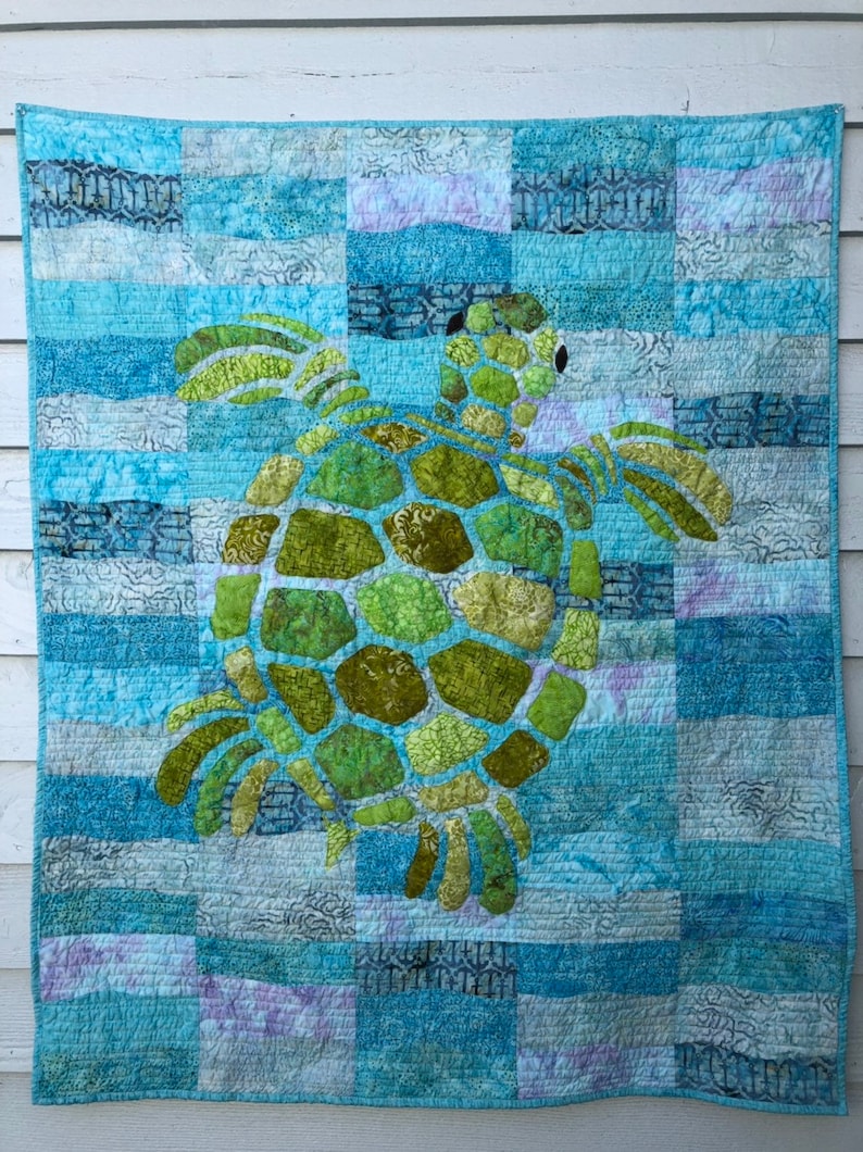 Sea Turtle Quilt Sea turtle Blanket Custom Turtle Quilt Sea Turtles Quilt Sea Turtle Throw image 2