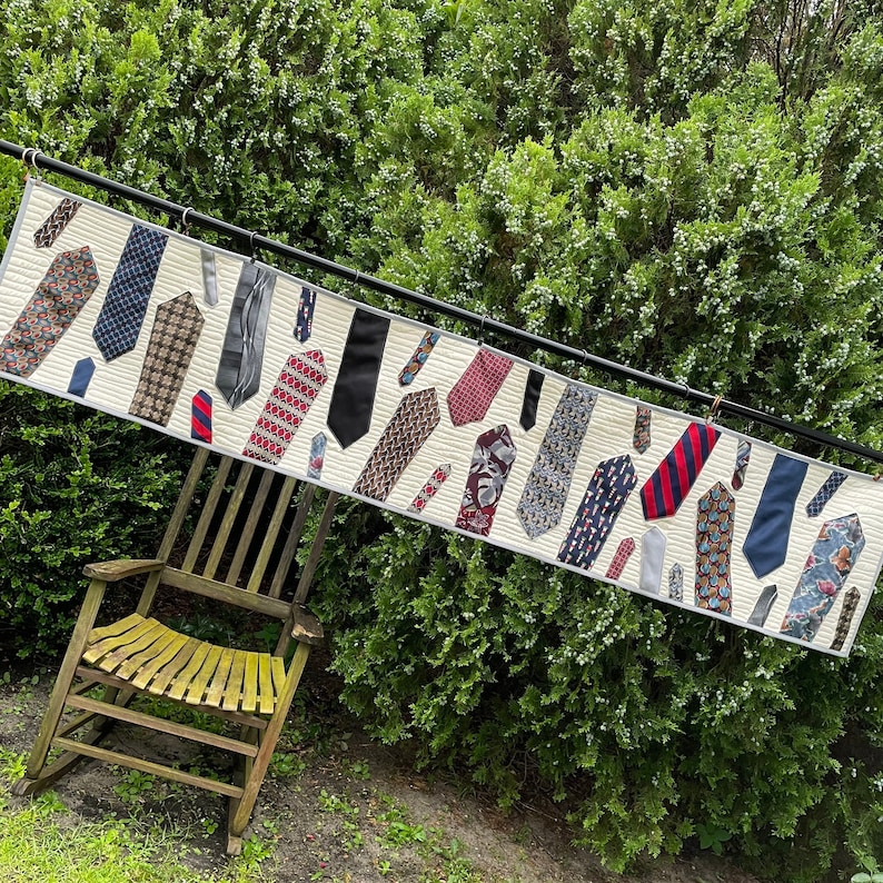 Neck Tie Memory Table Runner Table Runner Quilt Memorial Etsy