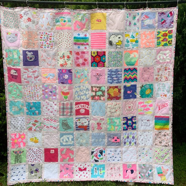 Custom Baby Clothes Memory Quilt - Keepsake Blanket