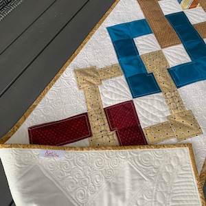 Neck Tie Quilt Memory Table Runner | Table Runner Quilt | Memorial Quilt made of Grandpa&#39;s Ties | Necktie Quilt | Necktie Quilt Runner