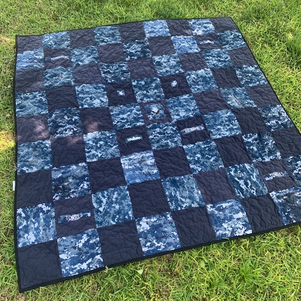 Quilts Made With Military Uniforms Etsy