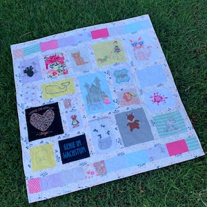 Baby Clothes Quilt- made from girl&#39;s clothing, custom made
