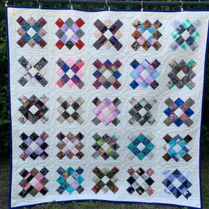 Neck Tie Memory Quilt | Memorial Quilt made of Grandpa&#39;s Ties | Necktie Quilt | Keepsake Neck tie Quilt