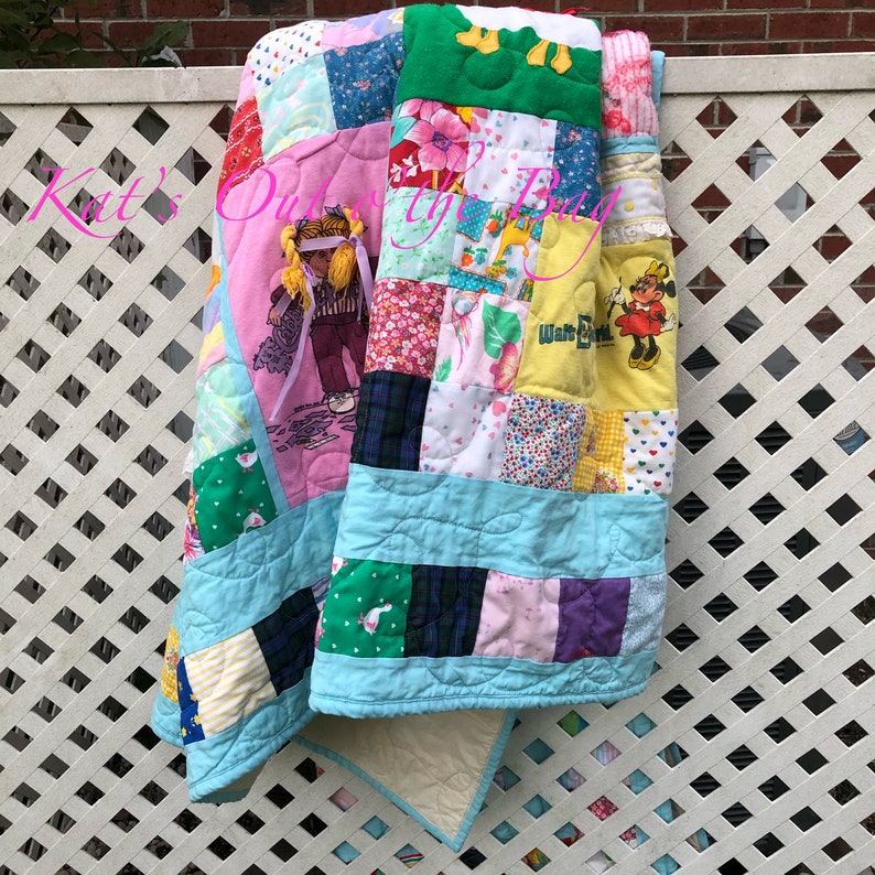 Baby Clothes Quilt Quilt Made From Baby Clothes Baby Memory Etsy