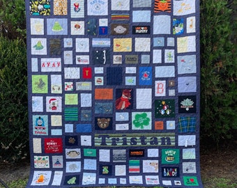 Custom Baby Clothes Memory Quilt: Keepsake First Year Quilt