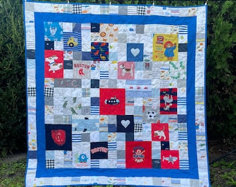 Custom Baby Clothes Memory Quilt: Keepsake Blanket