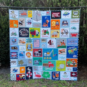 Baby Clothes Quilt | MEMORY QUILT | First Year Clothes Quilt | Keepsake Quilt | Custom Made-to-Order Quilt made from baby clothes