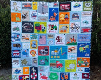 Baby Clothes Quilt | MEMORY QUILT | First Year Clothes Quilt | Keepsake Quilt | Custom Made-to-Order Quilt made from baby clothes