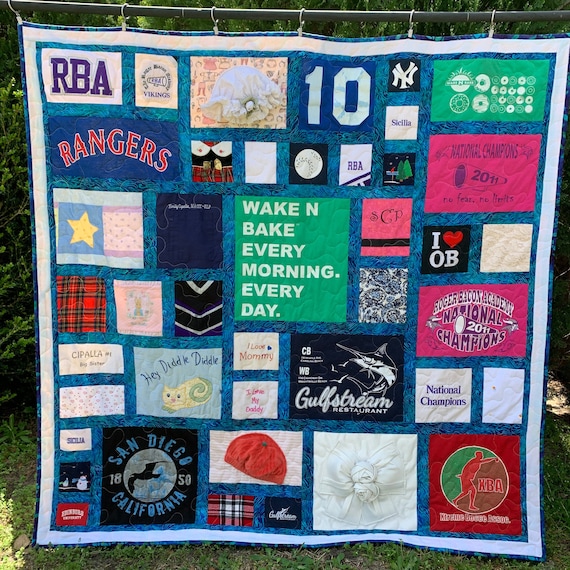 T Shirt Quilt Made From Band Or Concert Tees Custom Made Etsy