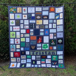 Baby Clothes Quilt | MEMORY QUILT | First Year Clothes Quilt | Keepsake Quilt | Custom Made-to-Order Quilt made from baby clothes