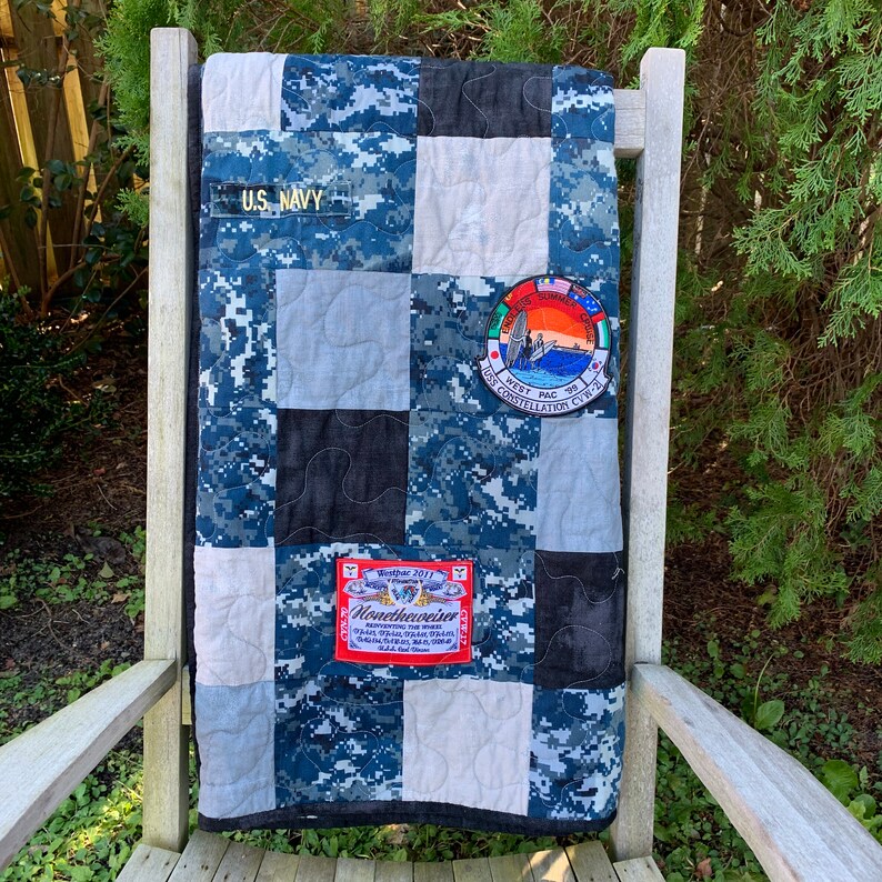 Military Memory Quilt Made From Uniforms Military or Etsy
