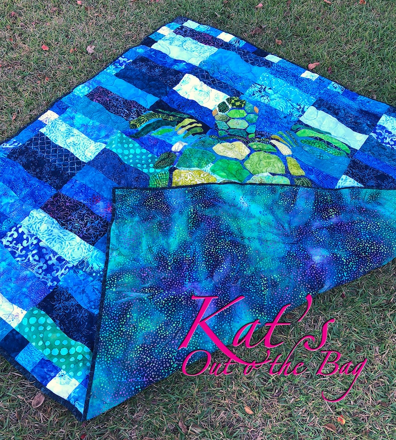 Sea Turtle Quilt Sea turtle Blanket Custom Turtle Quilt Sea Turtles Quilt Sea Turtle Throw image 4