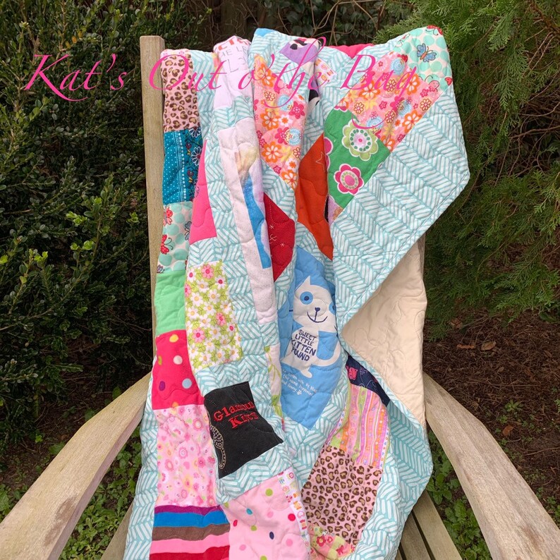 Baby Clothes Quilt Made From Girl's Clothing Custom Made Etsy