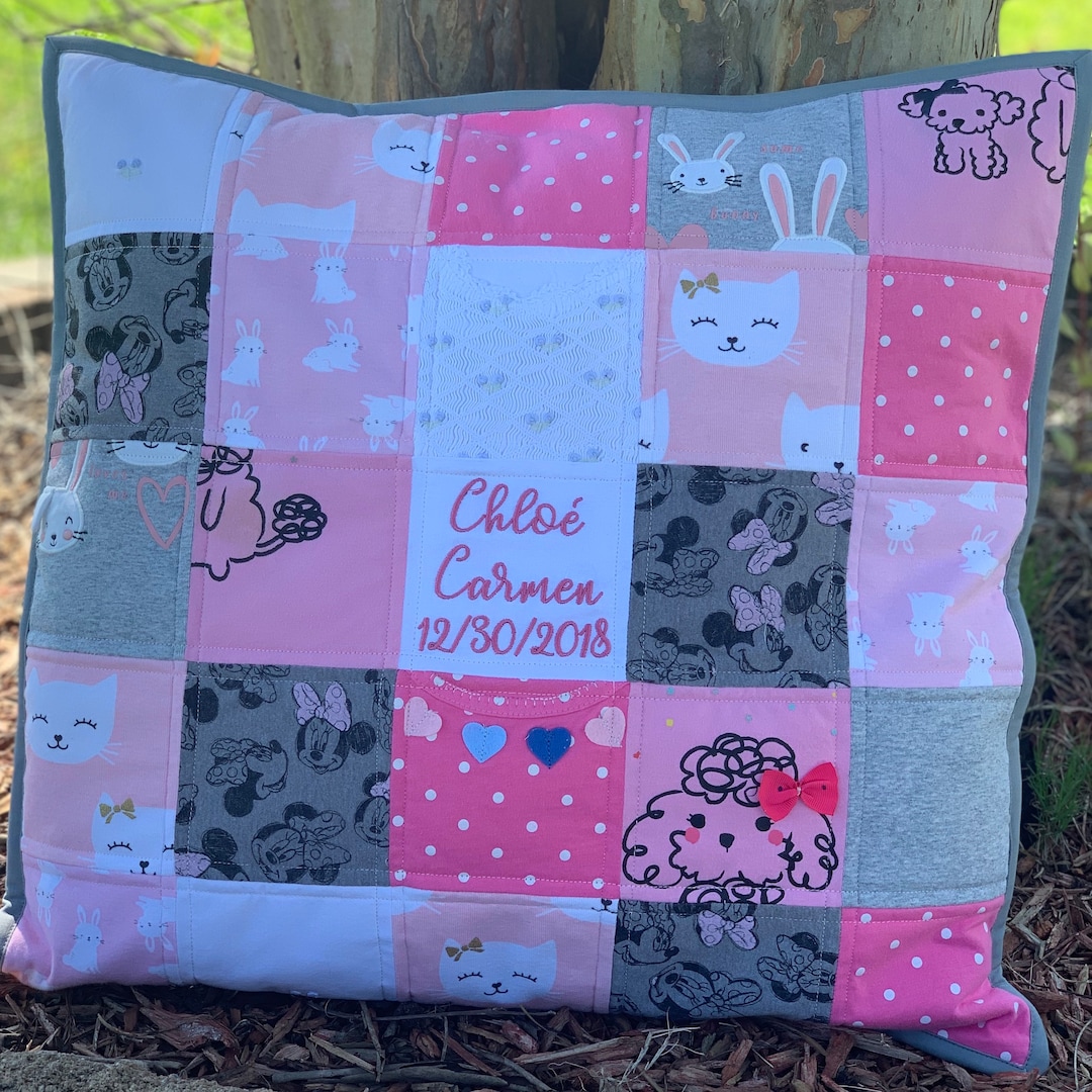 Memory Pillow Case or Sham Made From Baby Items Custom Made Etsy