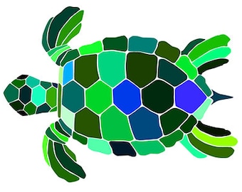 Meeresschildkröte Applikation Vorlage oder Schnittmuster - OHNE ANLEITUNG