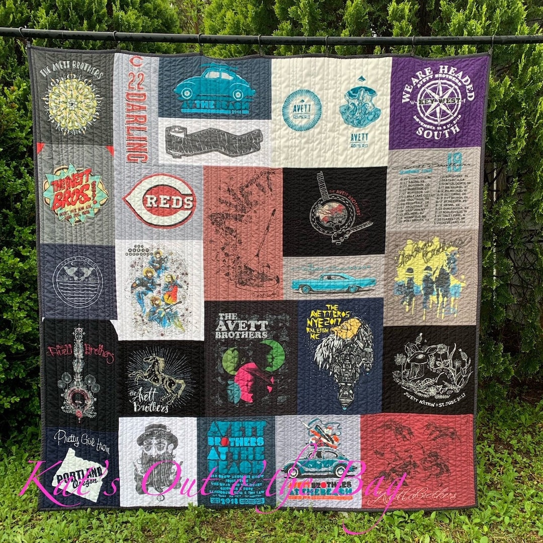 Tshirt Quilt Made From Band or Concert Tshirts. Custom Made Mosaic T